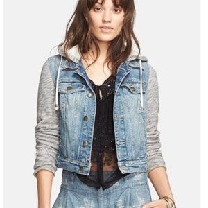 Free People Jean Jacket w/ hoodie